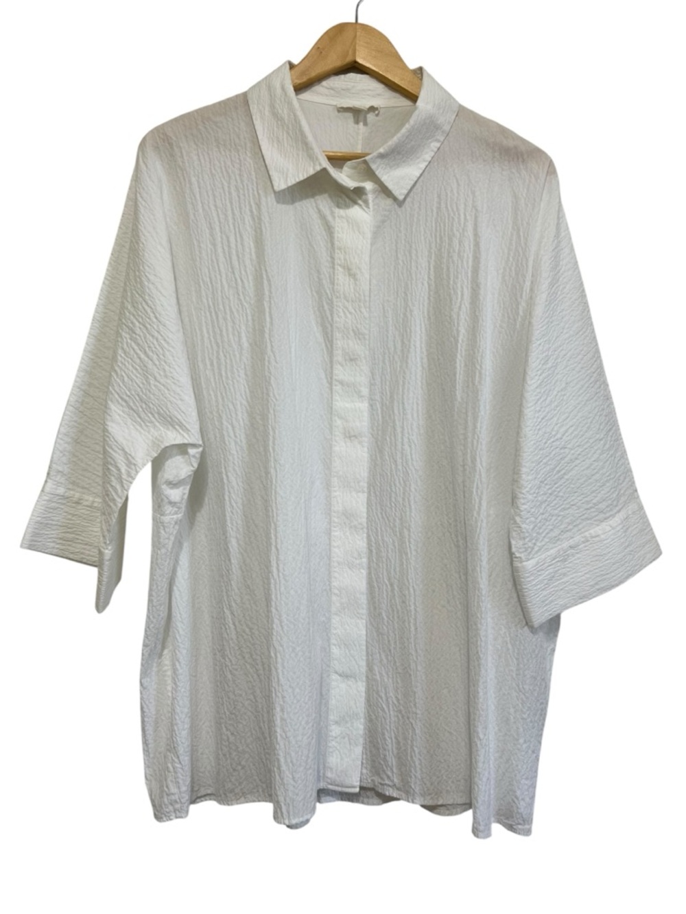 COS White Oversized Textured Button-Up Shirt Women's Large